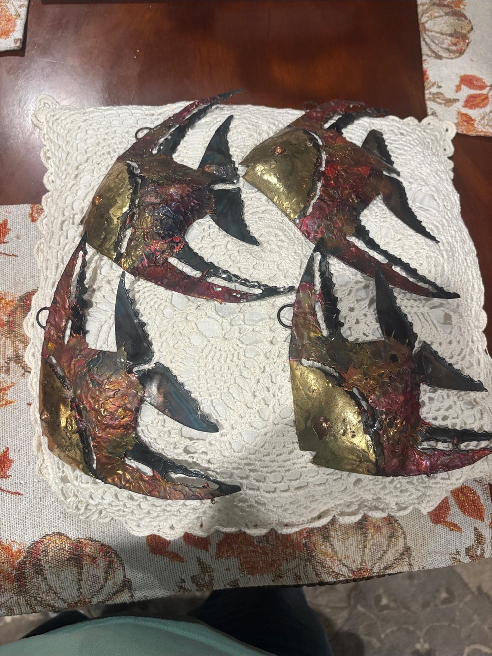 Metal Tropical Fish Wall Art - Gold & Red Accent Set